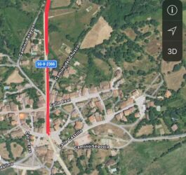 Carretera cortada por obras de mejora y asfaltado